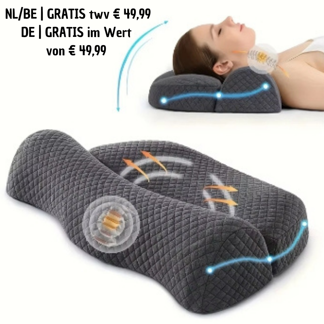 KnieSupport™ Knie Steun Kussen van €99,99 voor €49,99! + GRATIS  PosturePro™ Ergonomisch Nek Kussen twv €49,99!