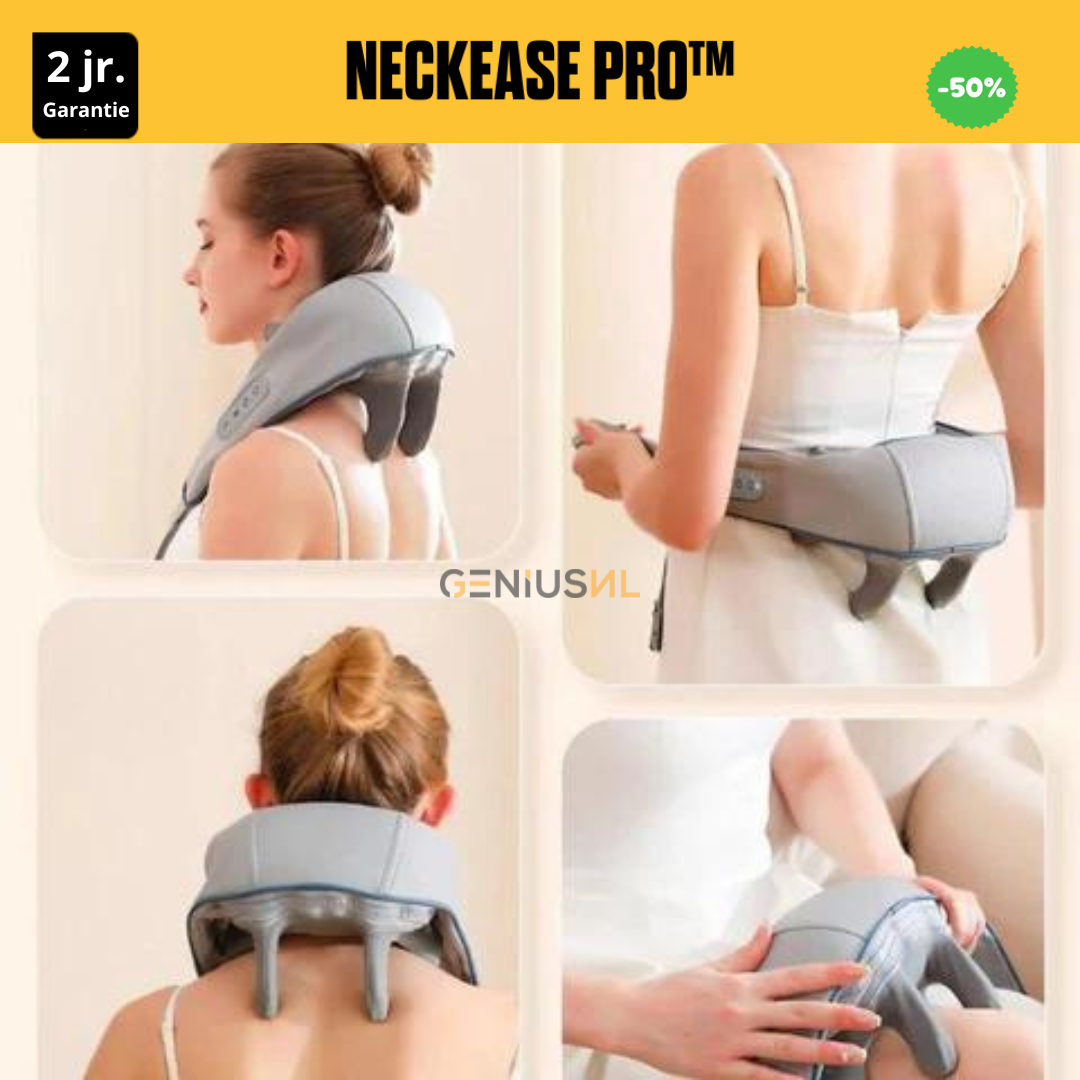 NeckEase Pro™ 3D Nekmasseur  | Verwarmd en masseert uw nek/schouders | 2 jr. Garantie